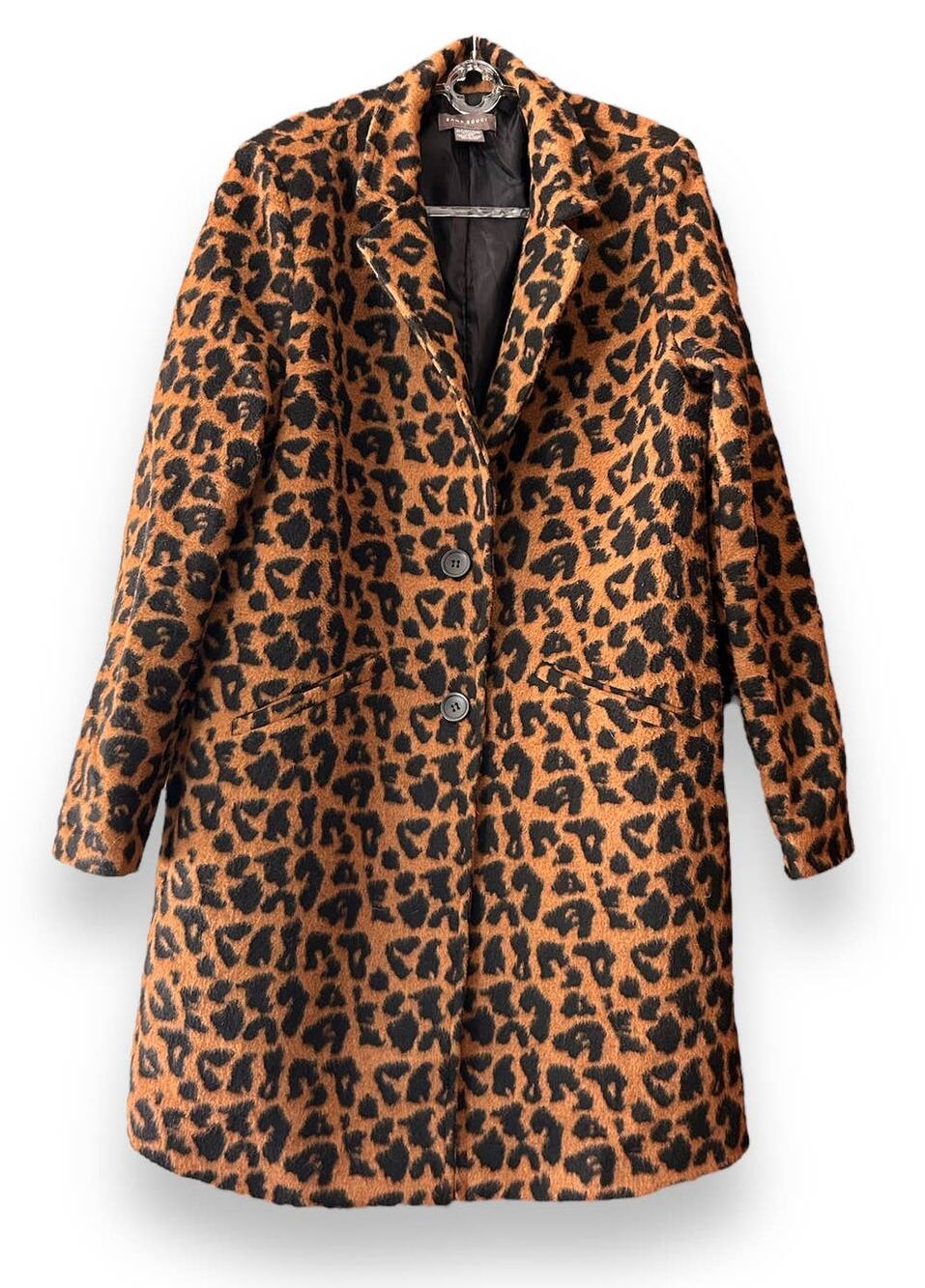 Leopard Faux Fur Winter Coat Women SANS SOUCI Sz Small